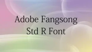 Adobe Fangsong Std R Font Feature