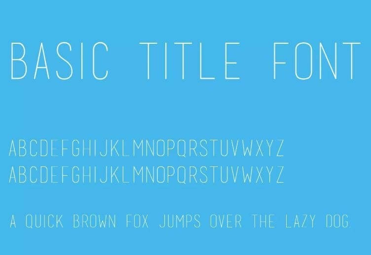 Basic Title Font Regular Font