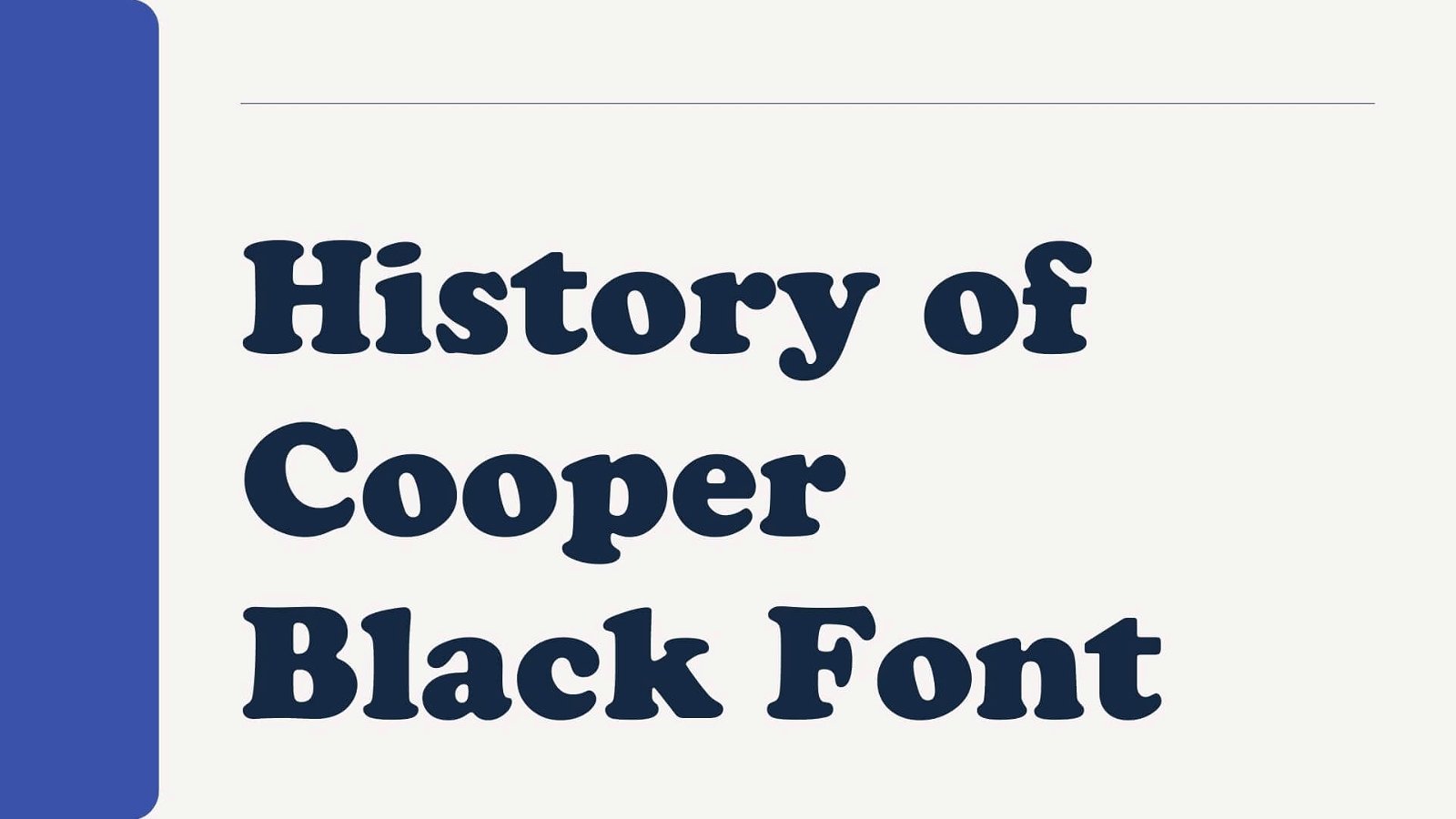 History of Cooper Black Font